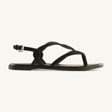 Aditi Black Leather Gladiator Sandal