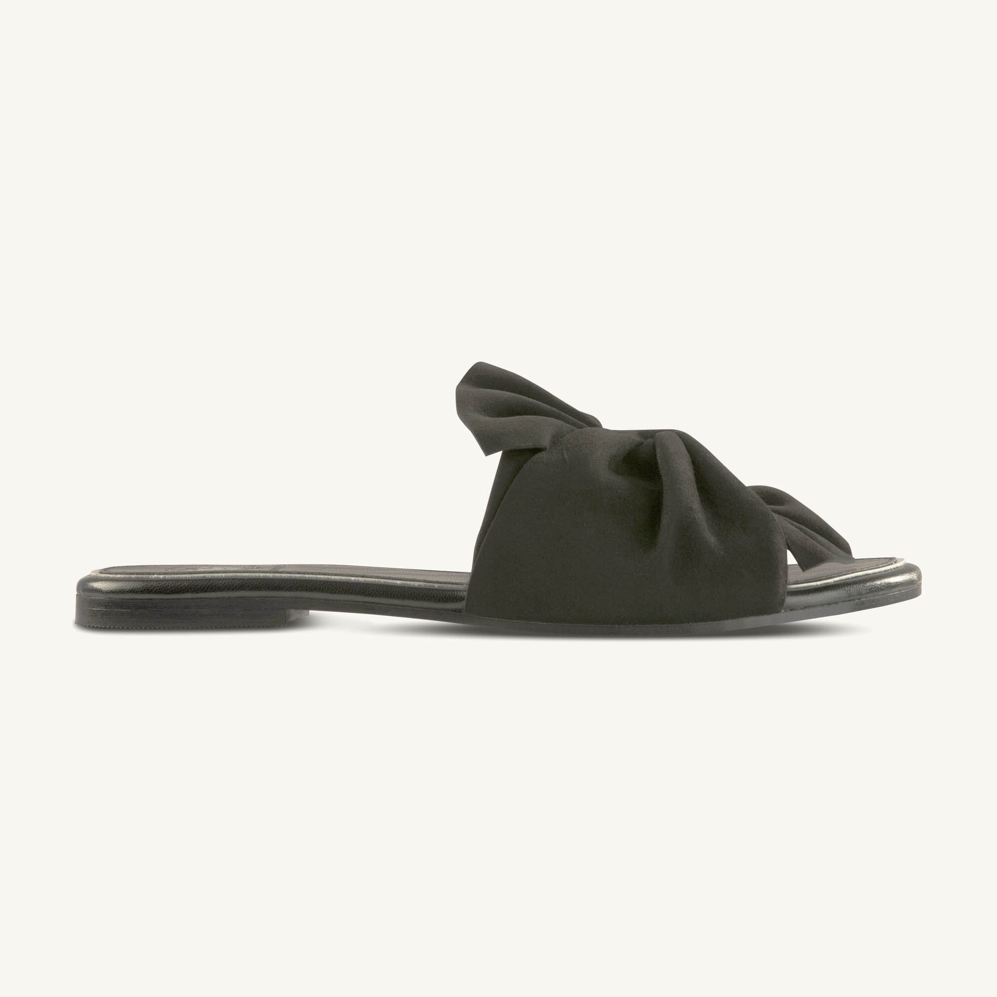 Ahana BlackAhana 062A8487 Ahana Black Knotted Suede Slide Sandal - Image 1