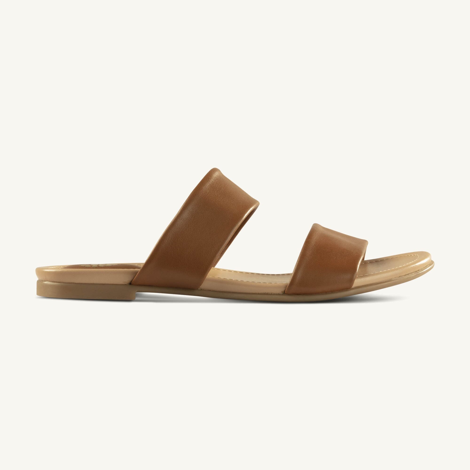 Baruna Brown 062A8503 Baruna Brown Double Strap Leather Slide Sandal - Image 1