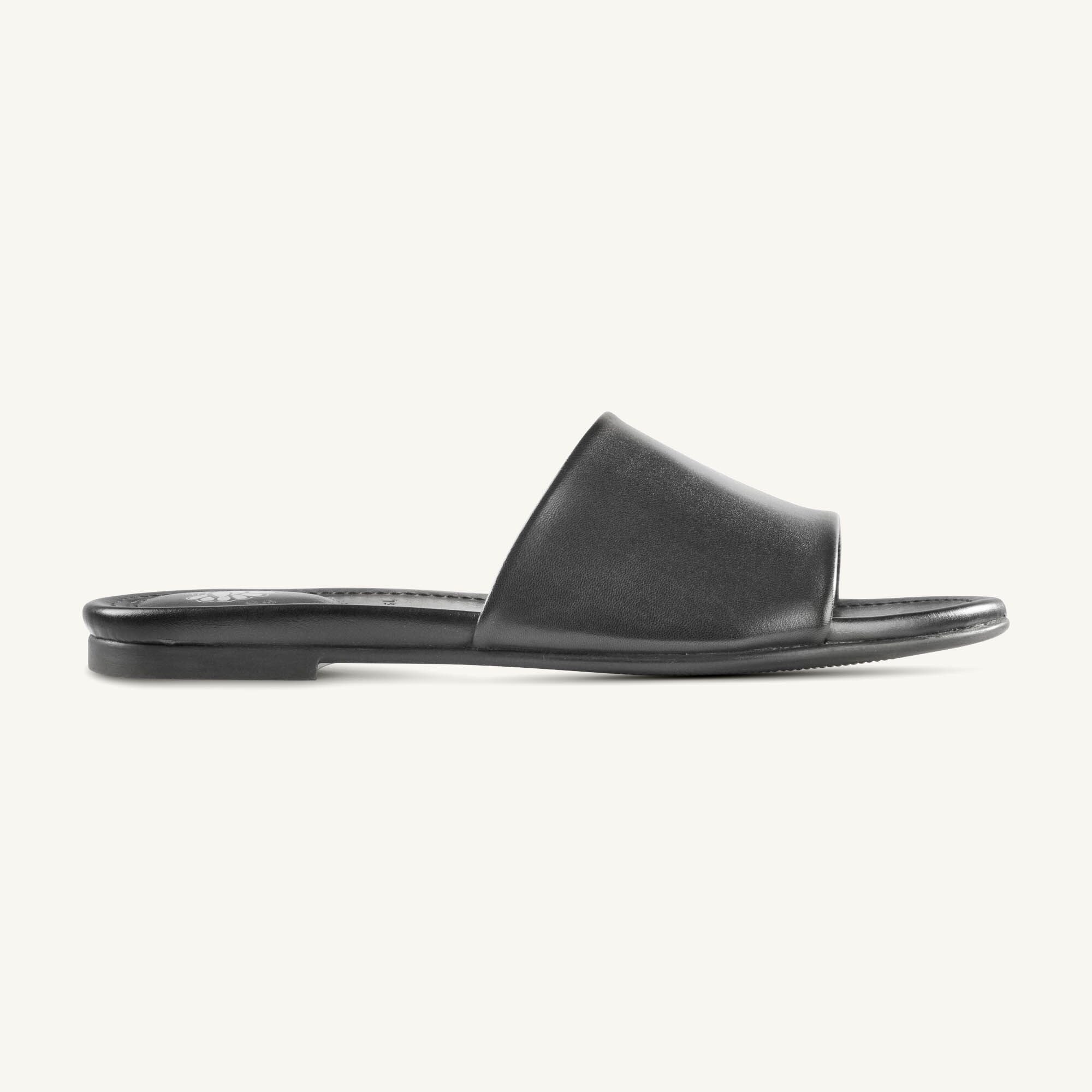Beena Black 062A8505 Beena Black Leather Slide Sandal - Image 1